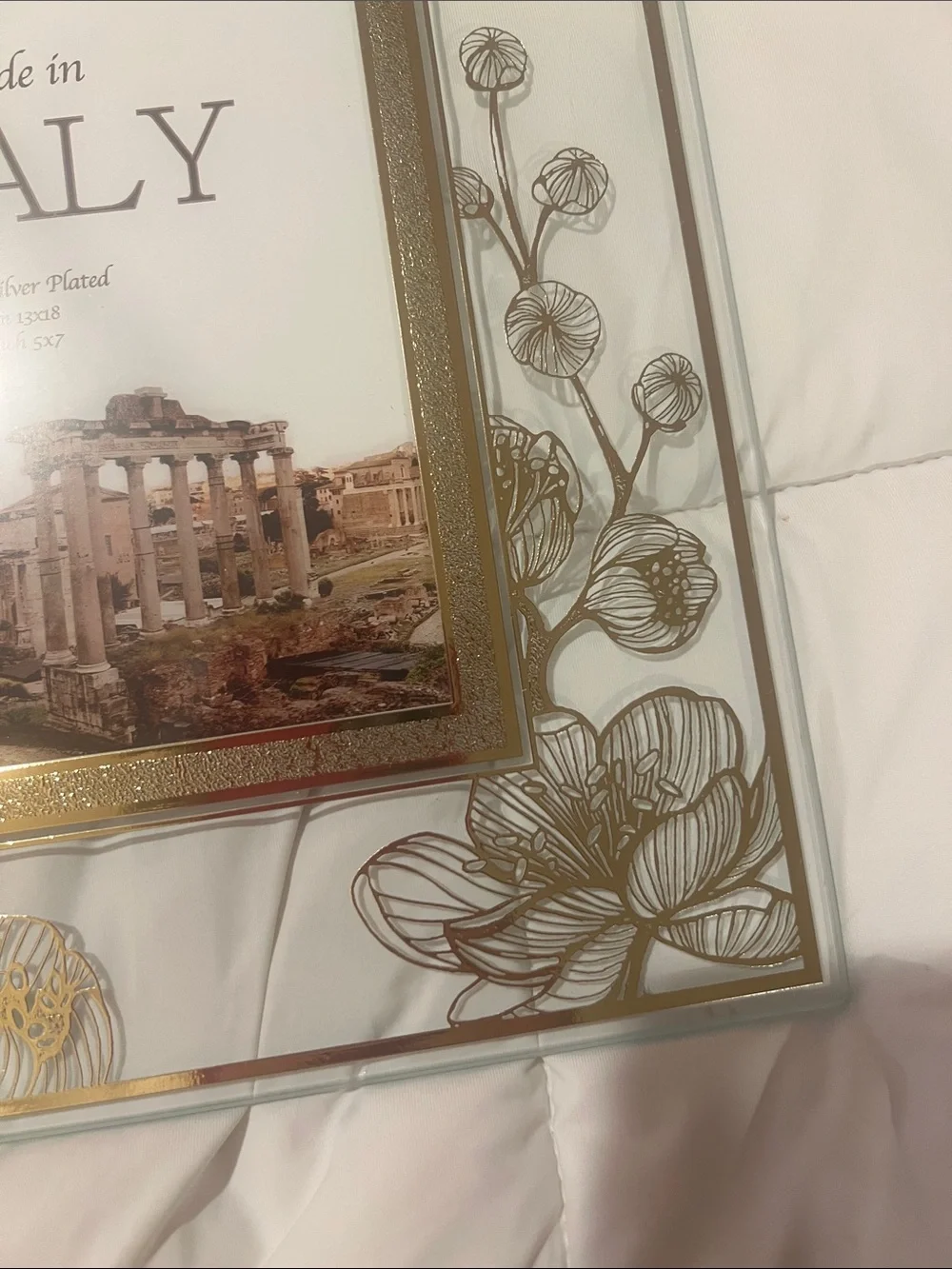 Beltrami Gold tone silver plated Picture Frame - Made in Italy New OPEN BOX-5x7
